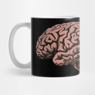 Retro Style Brain Illustration, Pop Art Mug